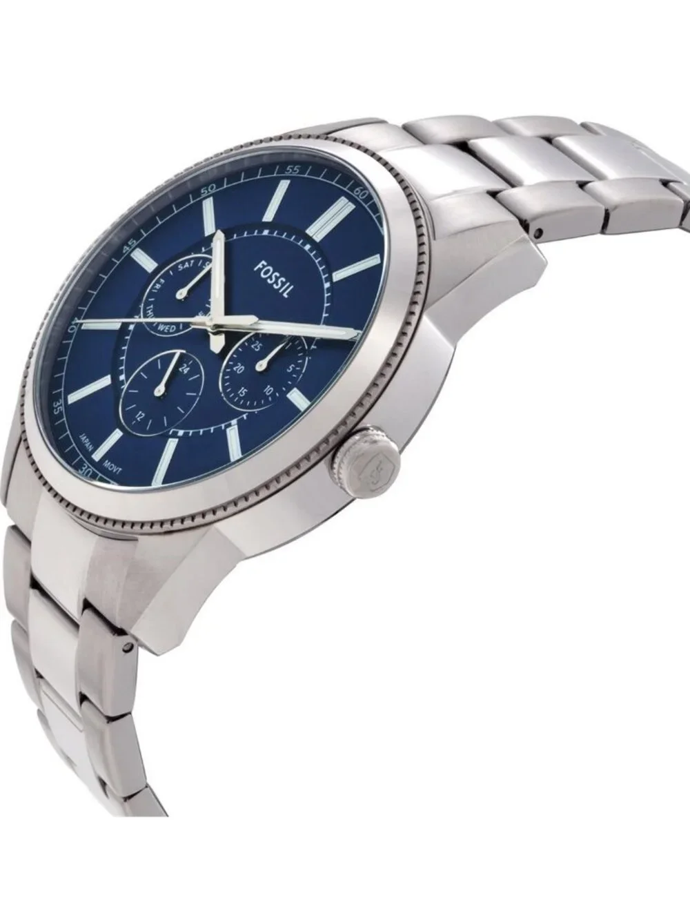NWT Fossil Pearson Multifunction Quartz Blue Dial Men's Watch